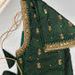 Green Silk Maggam Aari Work Blouse