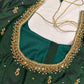 Green Silk Maggam Aari Work Blouse