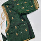 Green Silk Maggam Aari Work Blouse