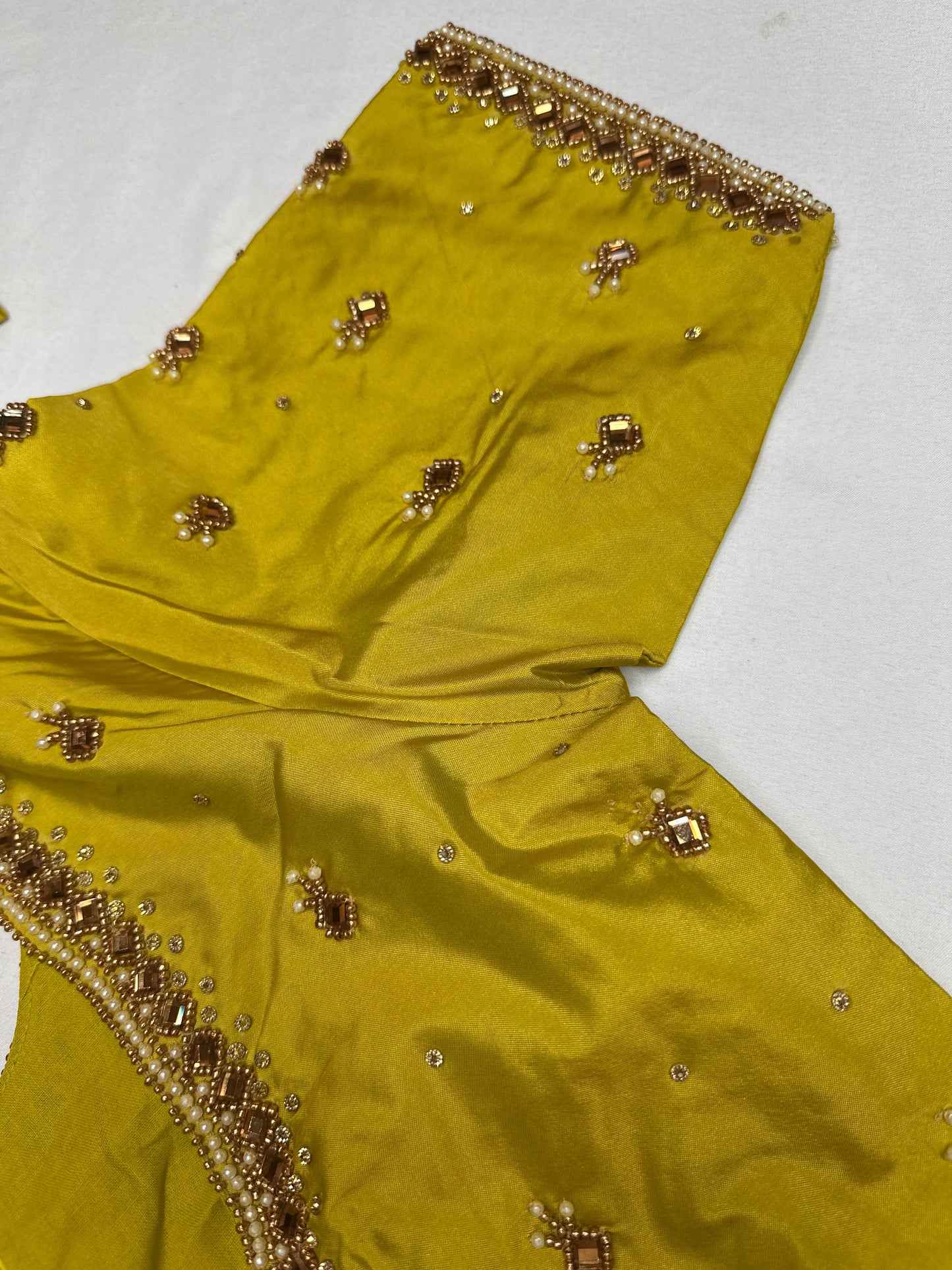 Green Silk Maggam Aari Work Blouse