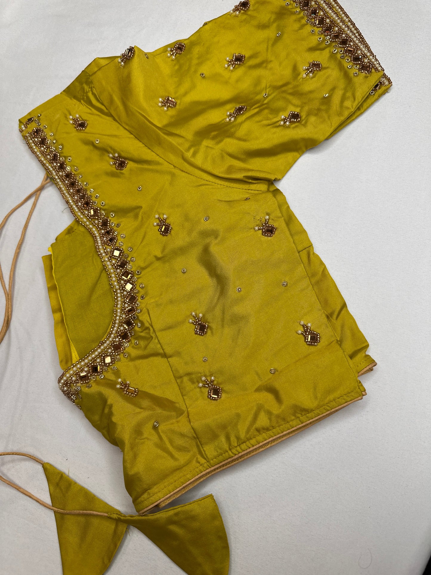 Green Silk Maggam Aari Work Blouse
