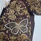 Brown Butterfly Silk Maggam Aari Work Blouse