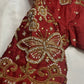 Maroon Red Butterfly Silk Maggam Aari Work Blouse