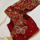 Maroon Red Butterfly Silk Maggam Aari Work Blouse