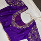 Purple Butterfly Silk Maggam Aari Work Blouse