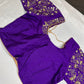 Purple Butterfly Silk Maggam Aari Work Blouse