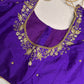 Purple Butterfly Silk Maggam Aari Work Blouse