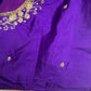 Purple Butterfly Silk Maggam Aari Work Blouse