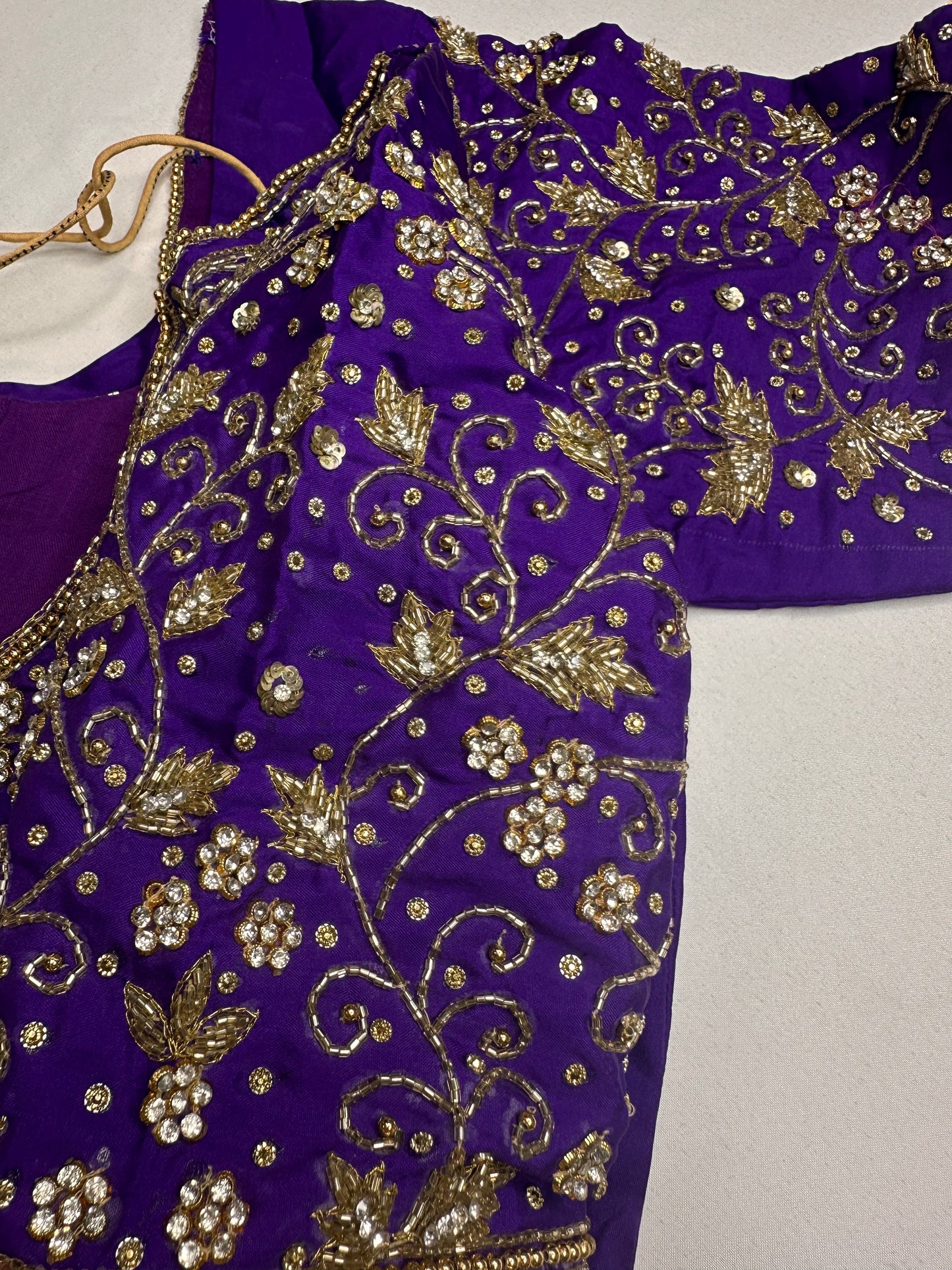 Purple Butterfly Silk Maggam Aari Work Blouse