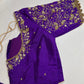 Purple Butterfly Silk Maggam Aari Work Blouse