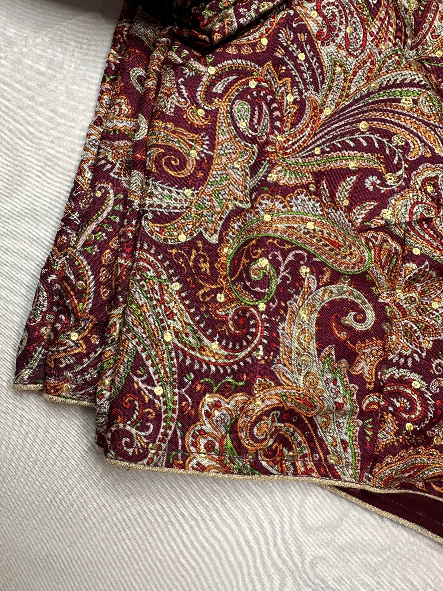 Maroon Multi Kalmakari Printed Silk Blouse