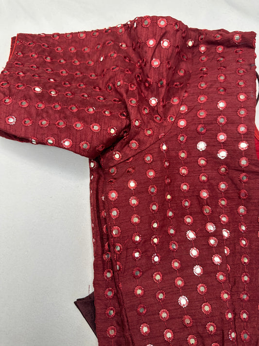 Red Mirror Work Blouse
