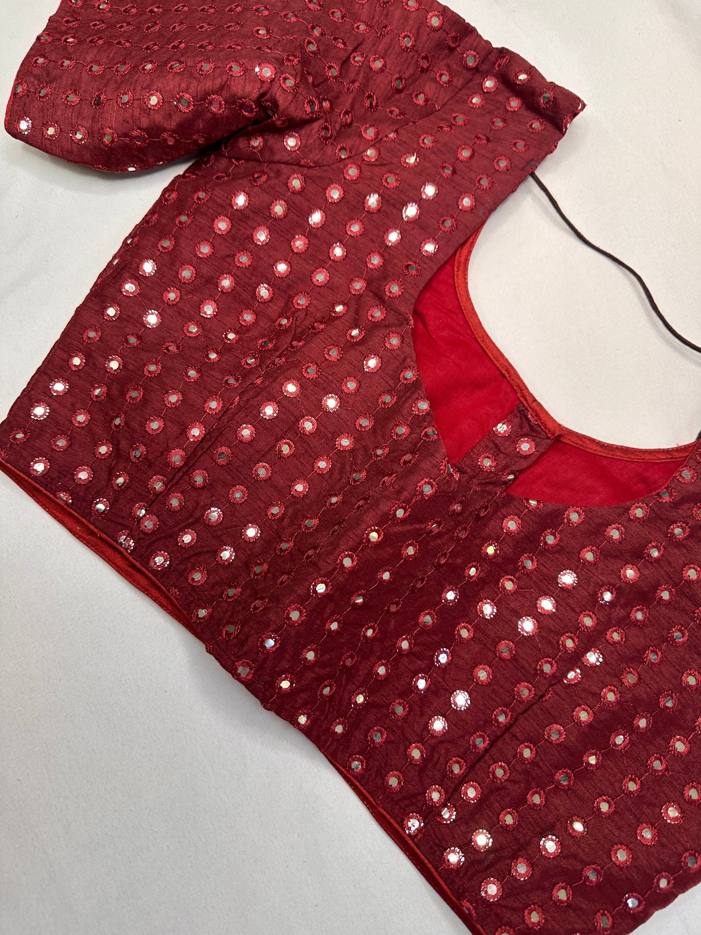 Red Mirror Work Blouse
