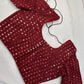 Red Mirror Work Blouse