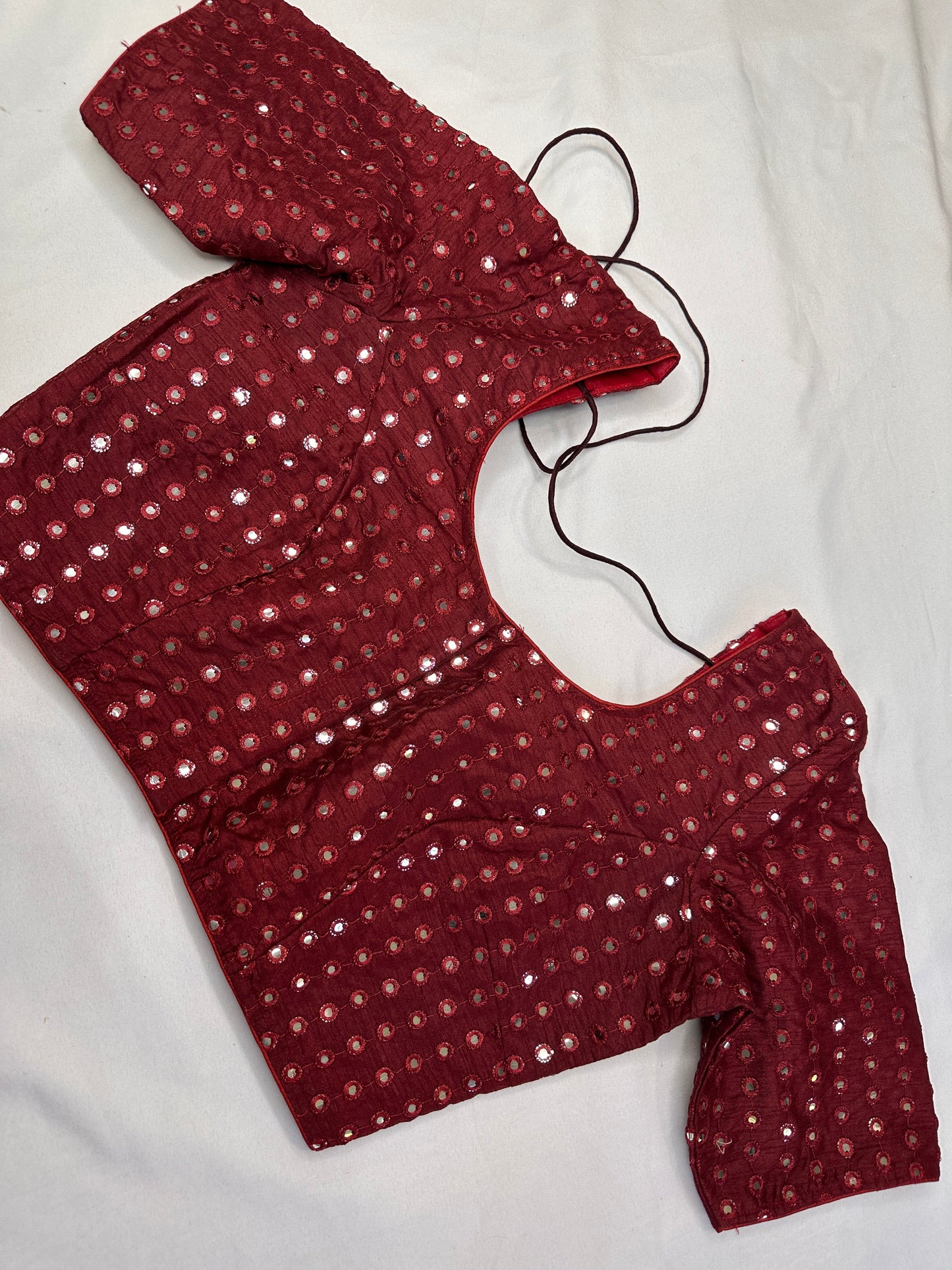 Red Mirror Work Blouse