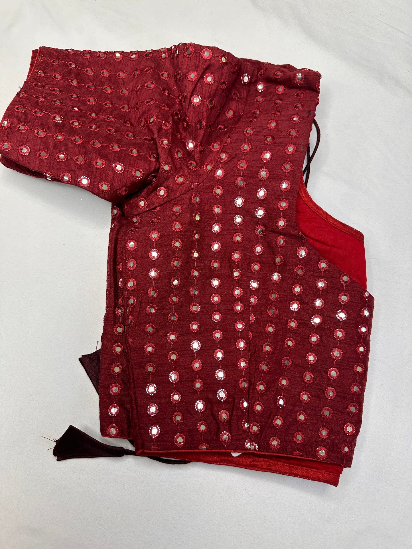 Red Mirror Work Blouse