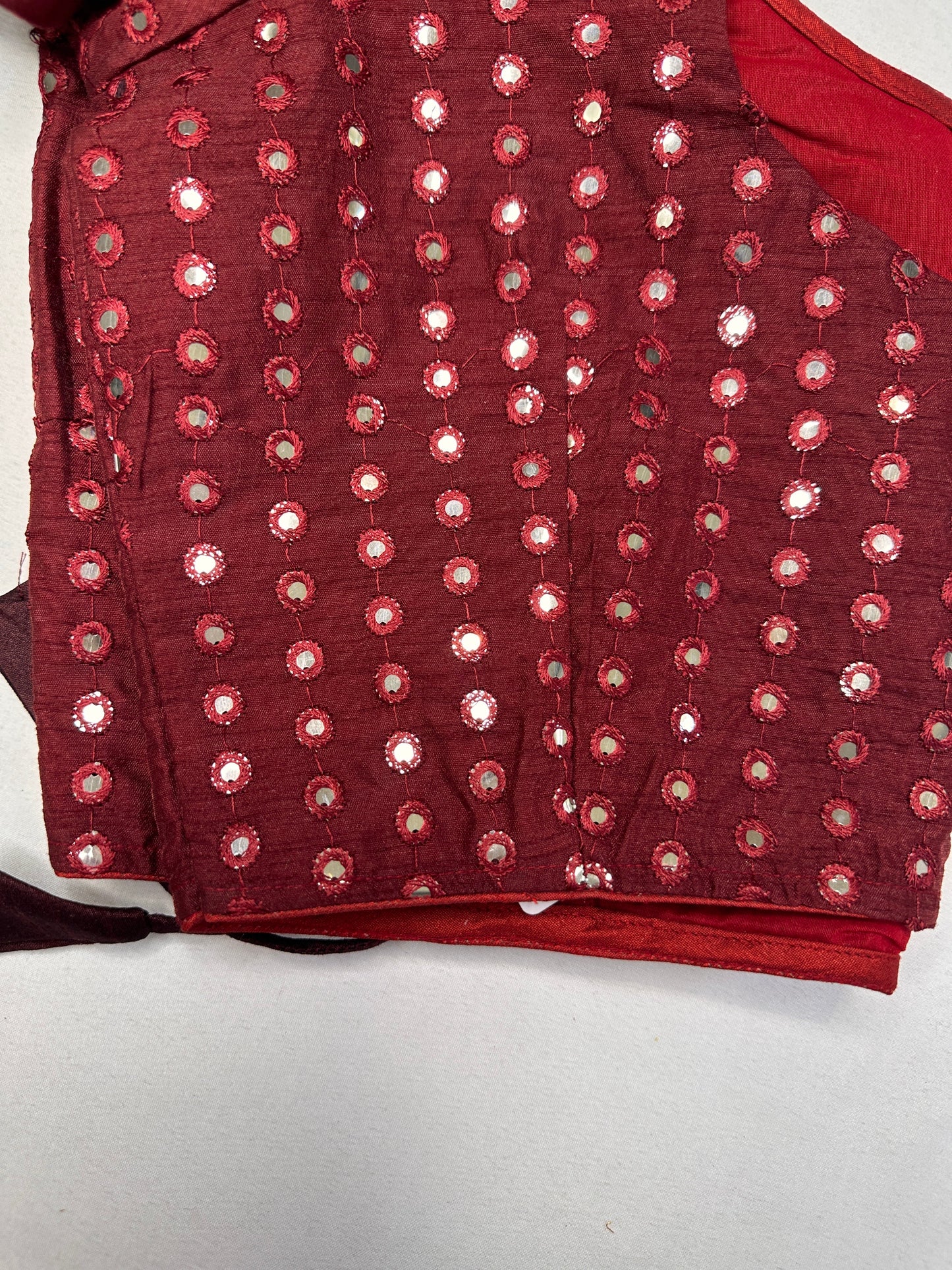 Red Mirror Work Blouse