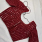 Red Mirror Work Blouse