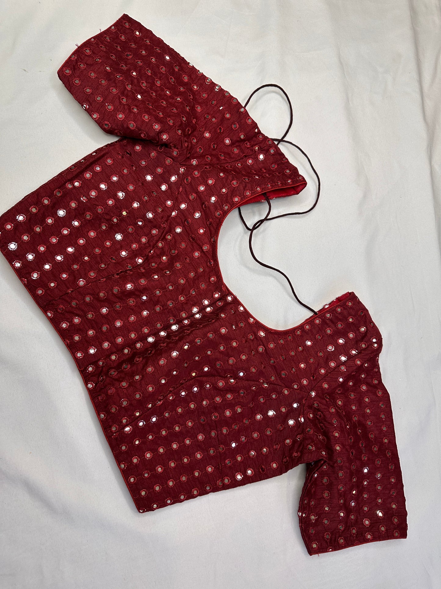 Red Mirror Work Blouse