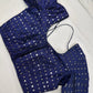 Blue Mirror Work Blouse