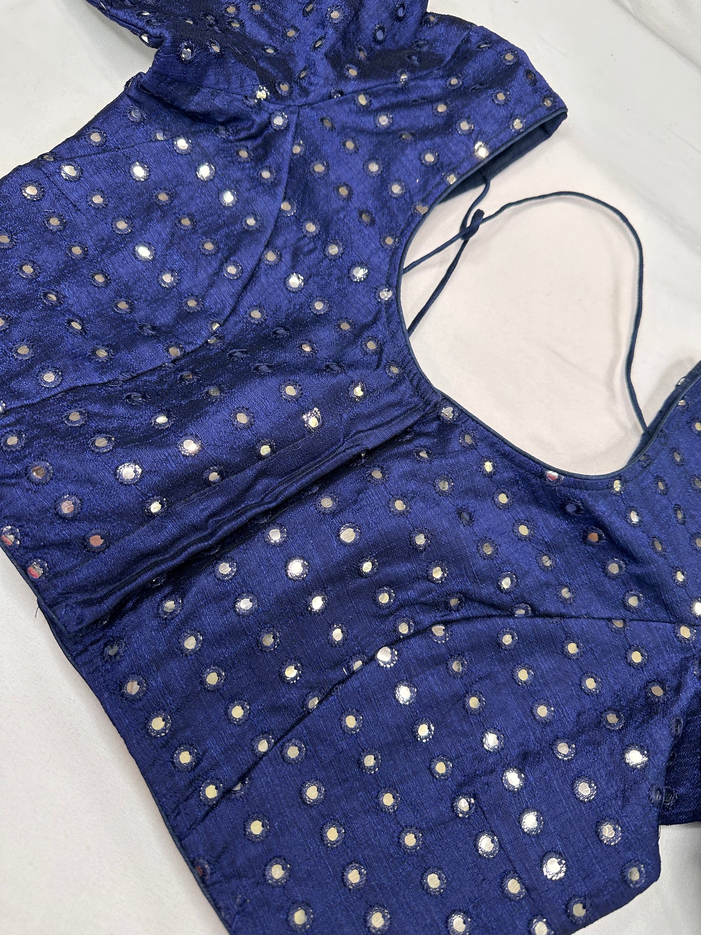 Blue Mirror Work Blouse
