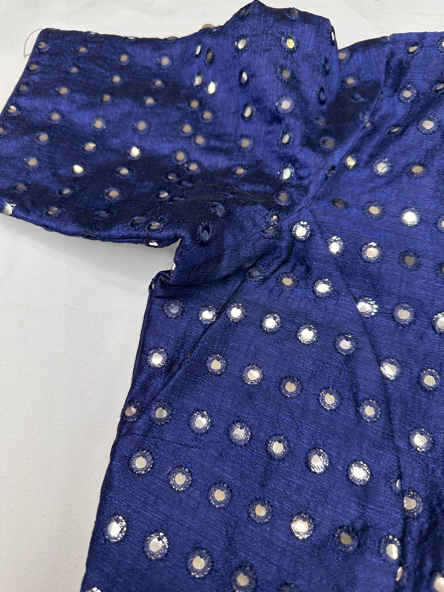 Blue Mirror Work Blouse