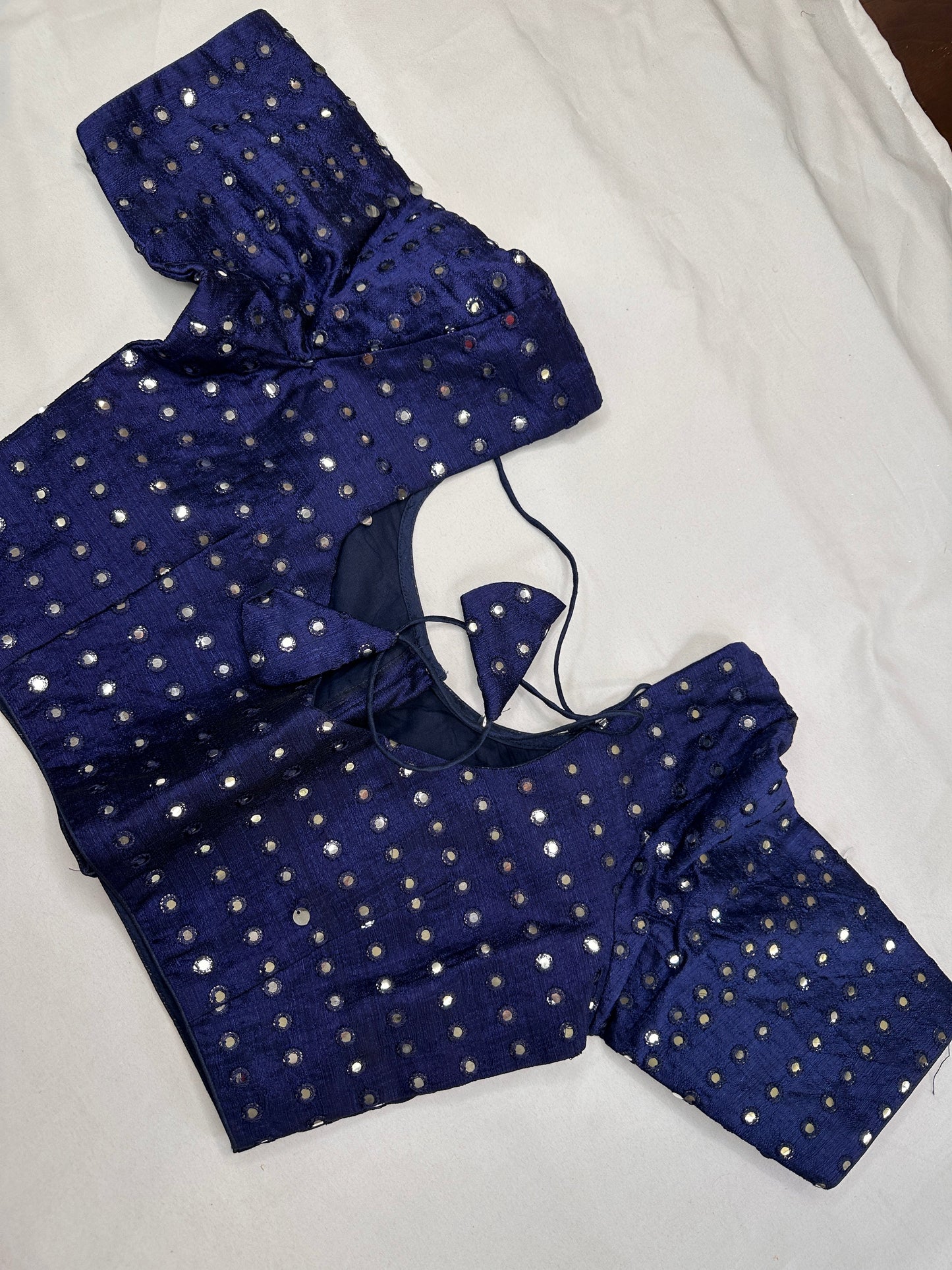 Blue Mirror Work Blouse