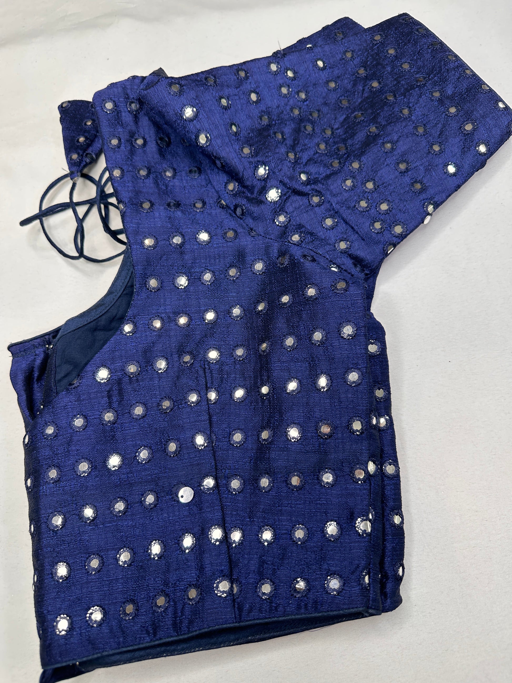 Blue Mirror Work Blouse
