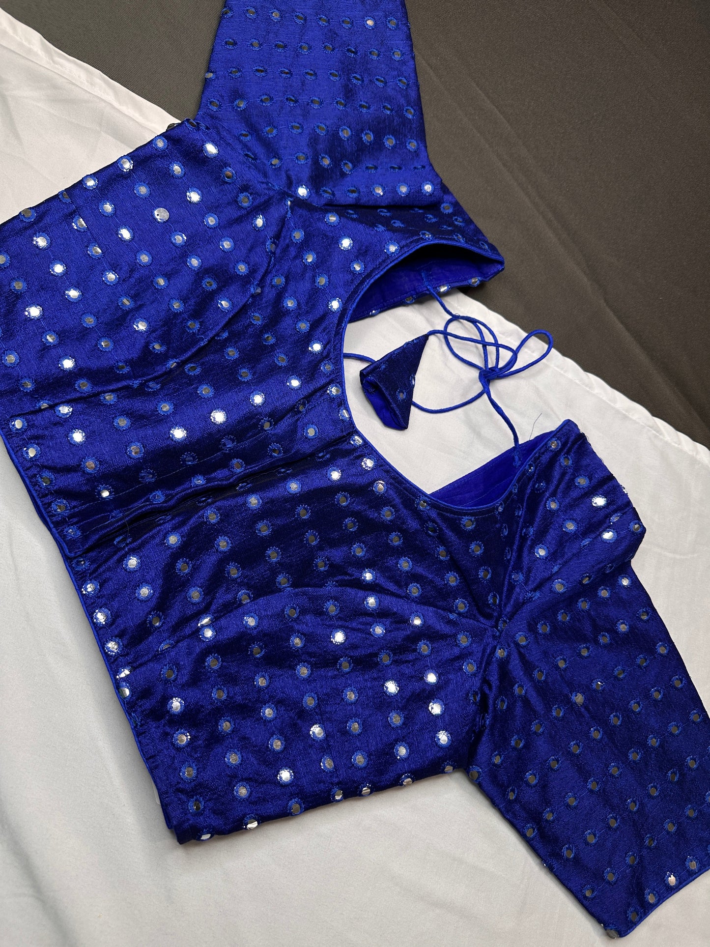 Blue Mirror Work Blouse