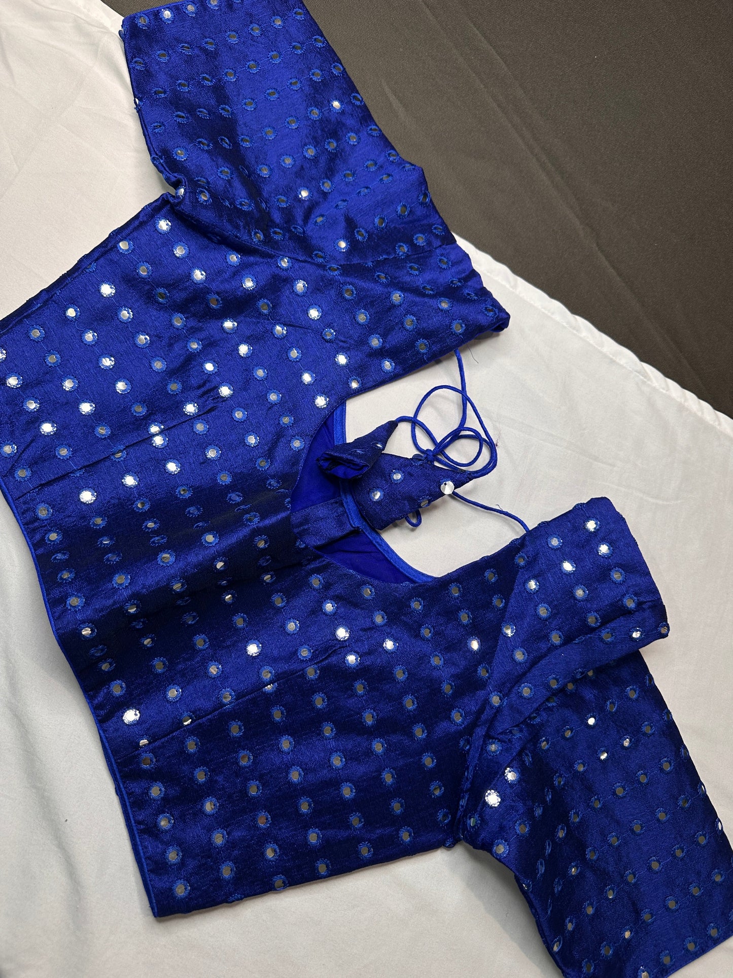 Blue Mirror Work Blouse