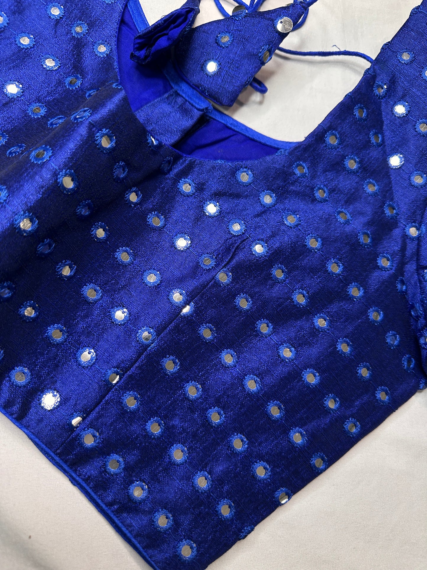 Blue Mirror Work Blouse