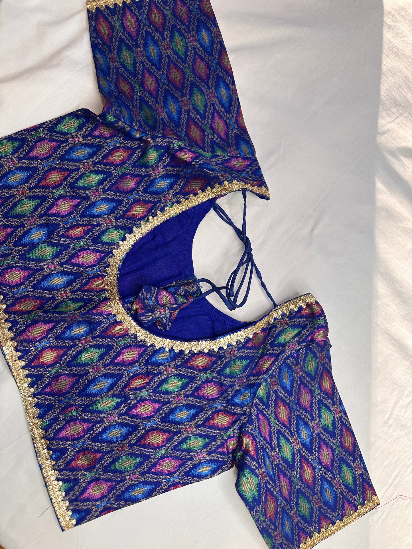 Blue Multi Banarsi Blouse