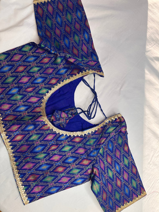 Blue Multi Banarsi Blouse