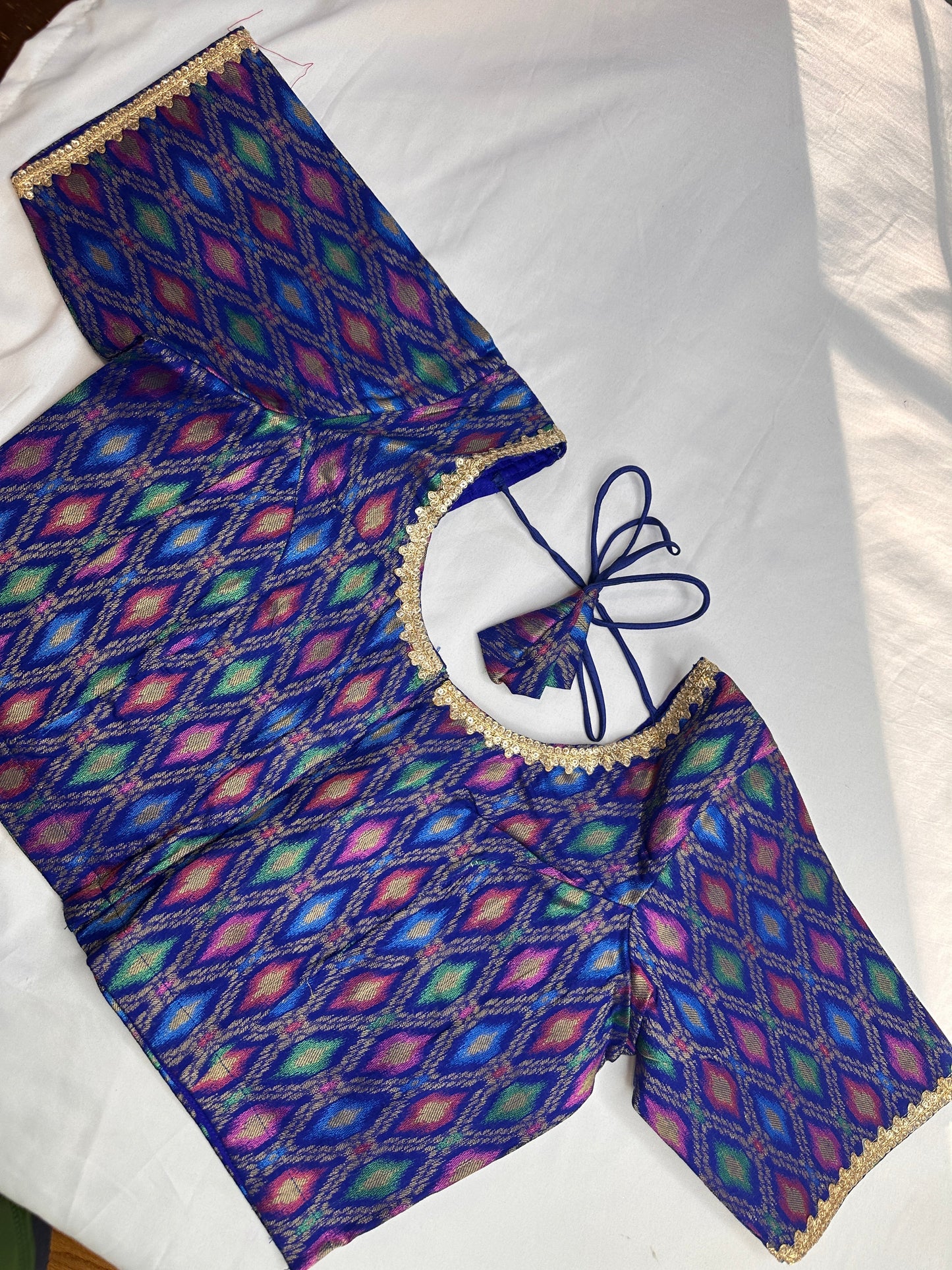 Blue Multi Banarsi Blouse