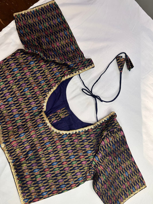 Blue Multi Banarsi Blouse