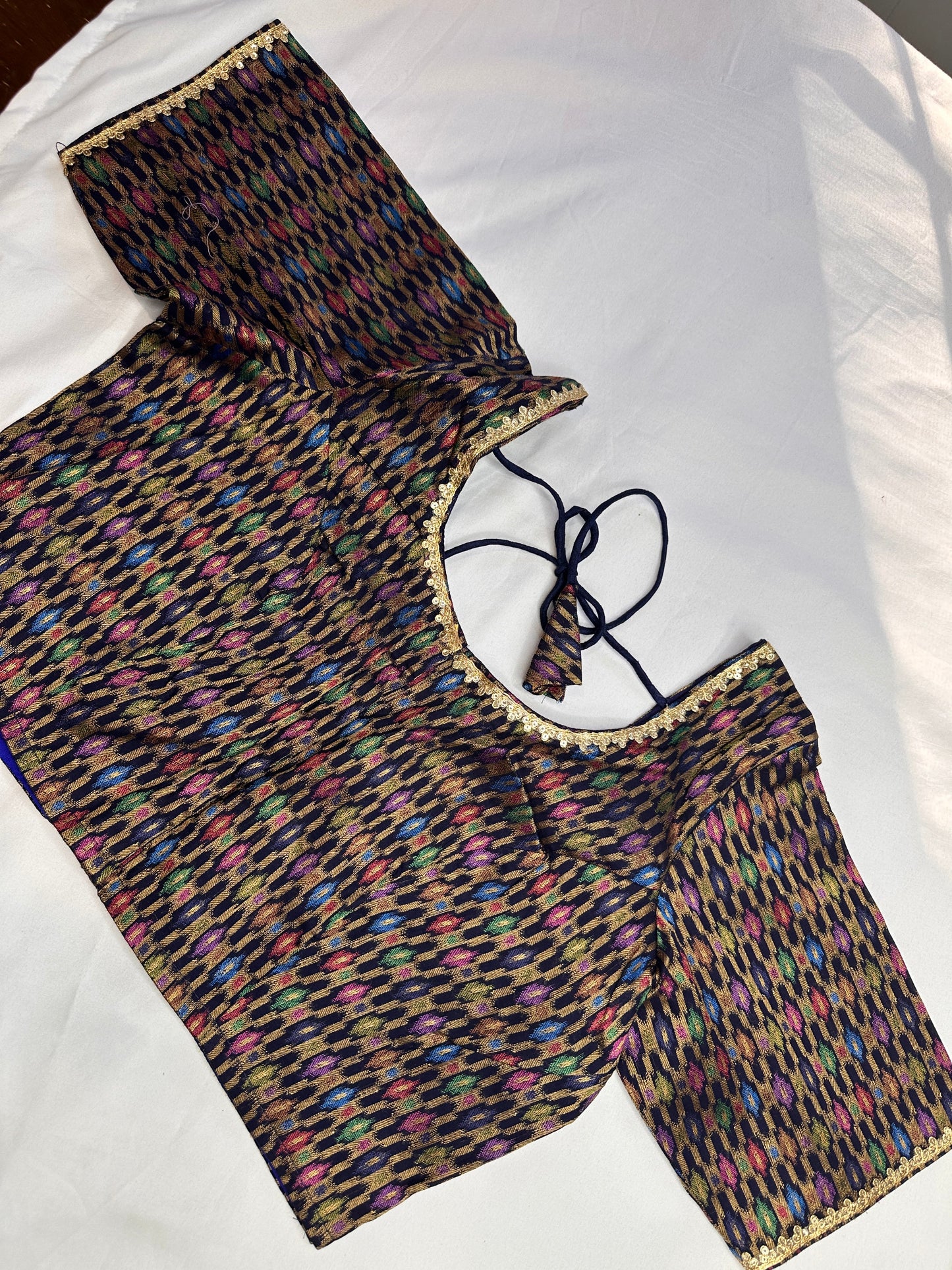 Blue Multi Banarsi Blouse