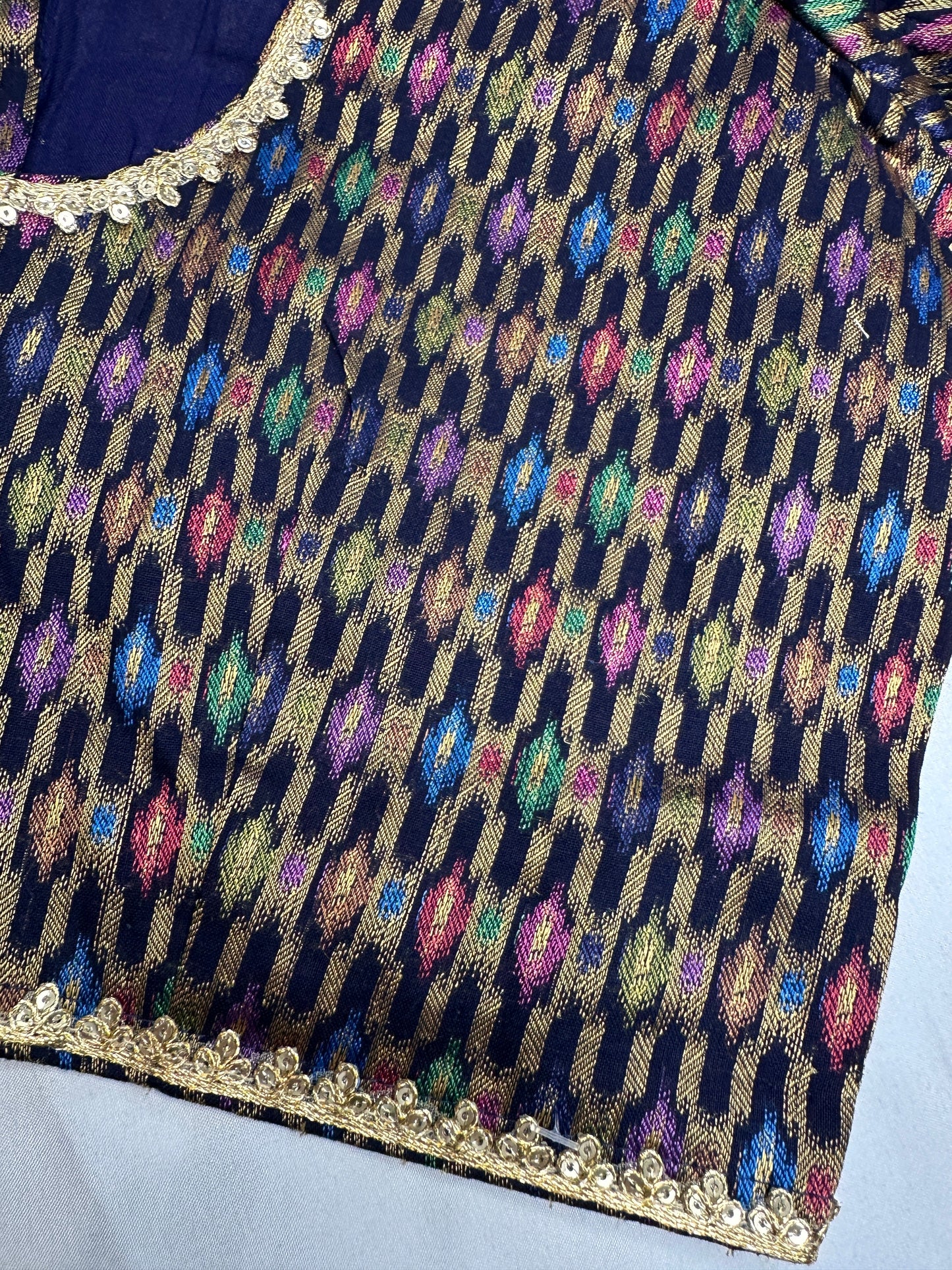 Blue Multi Banarsi Blouse