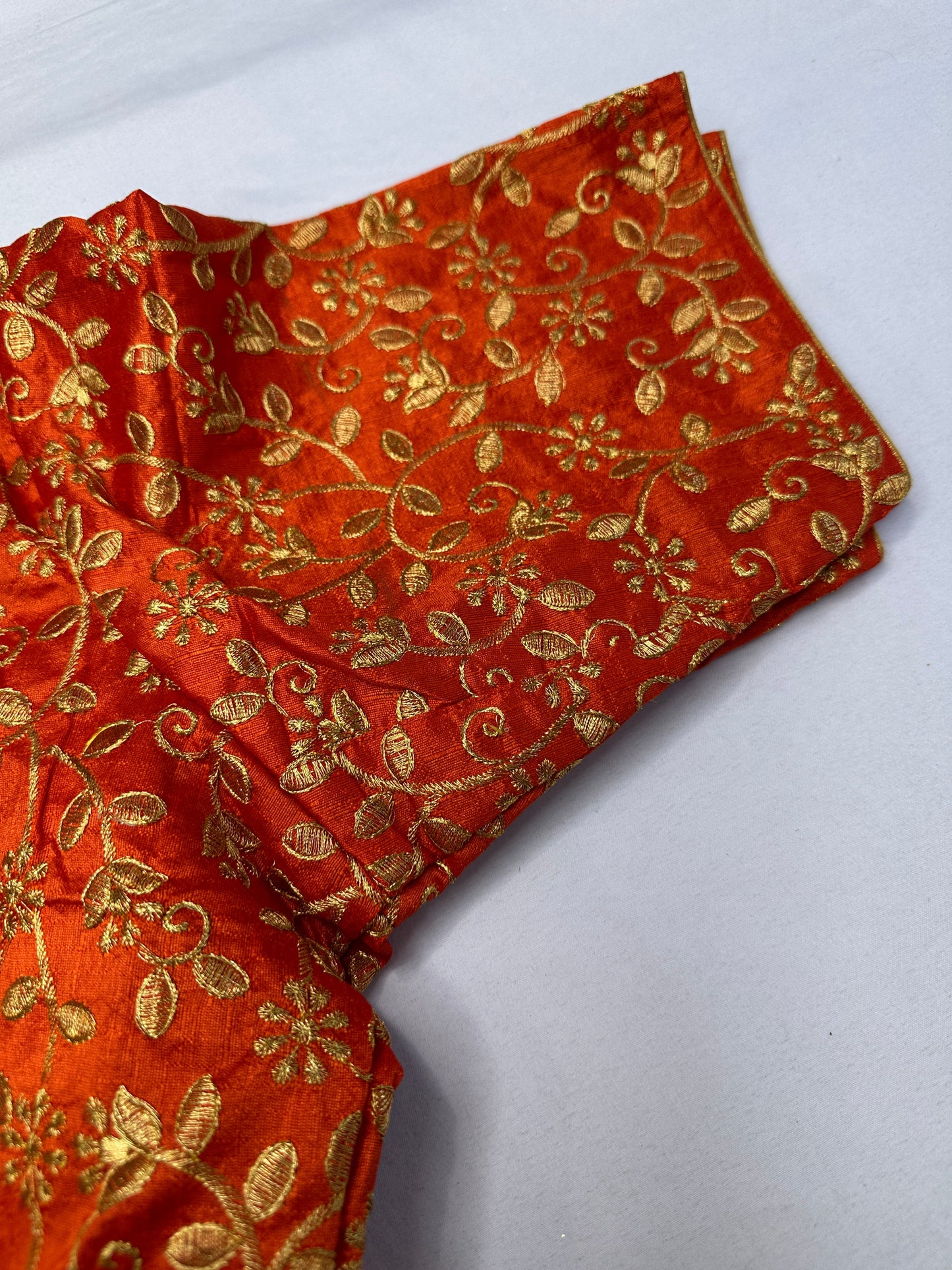 Orange Embroidery  Work Blouse