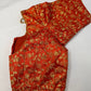 Orange Embroidery  Work Blouse
