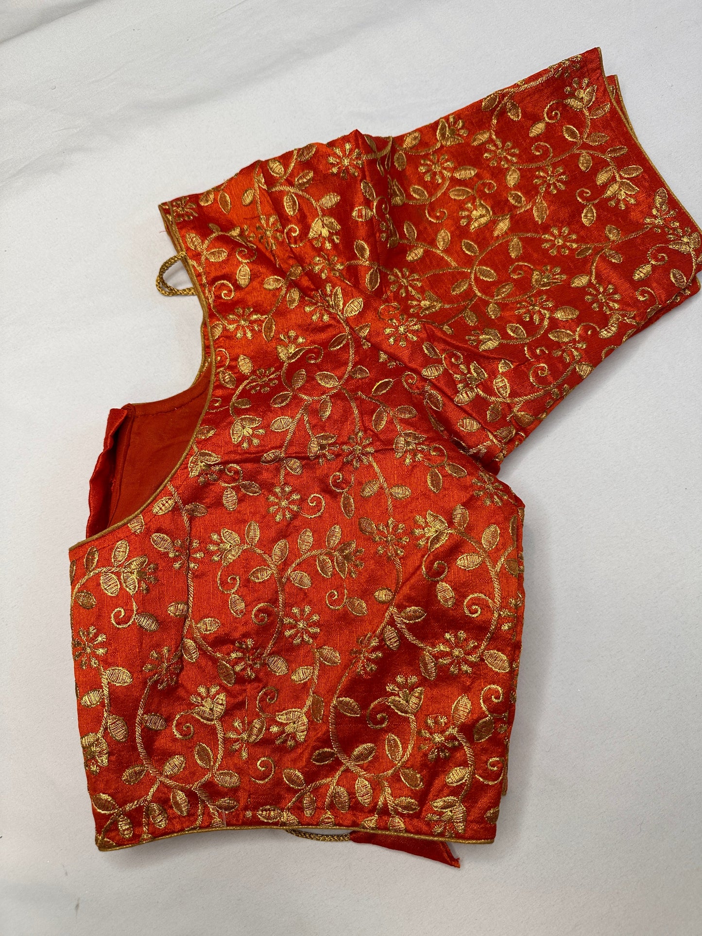 Orange Embroidery  Work Blouse