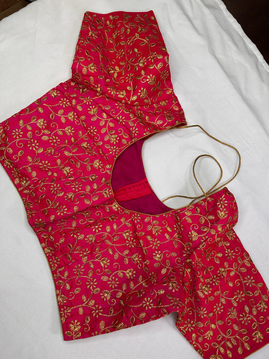 Pink Embroidery  Work Blouse