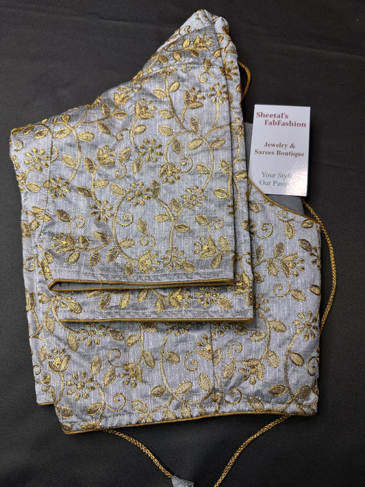 Embroidery Silver Gold Blouse