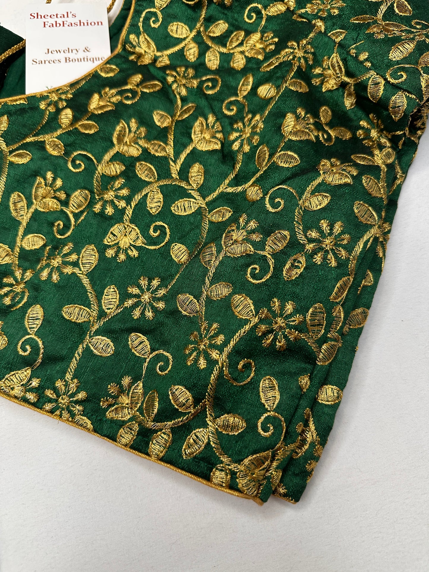 Green Embroidery  Work Blouse