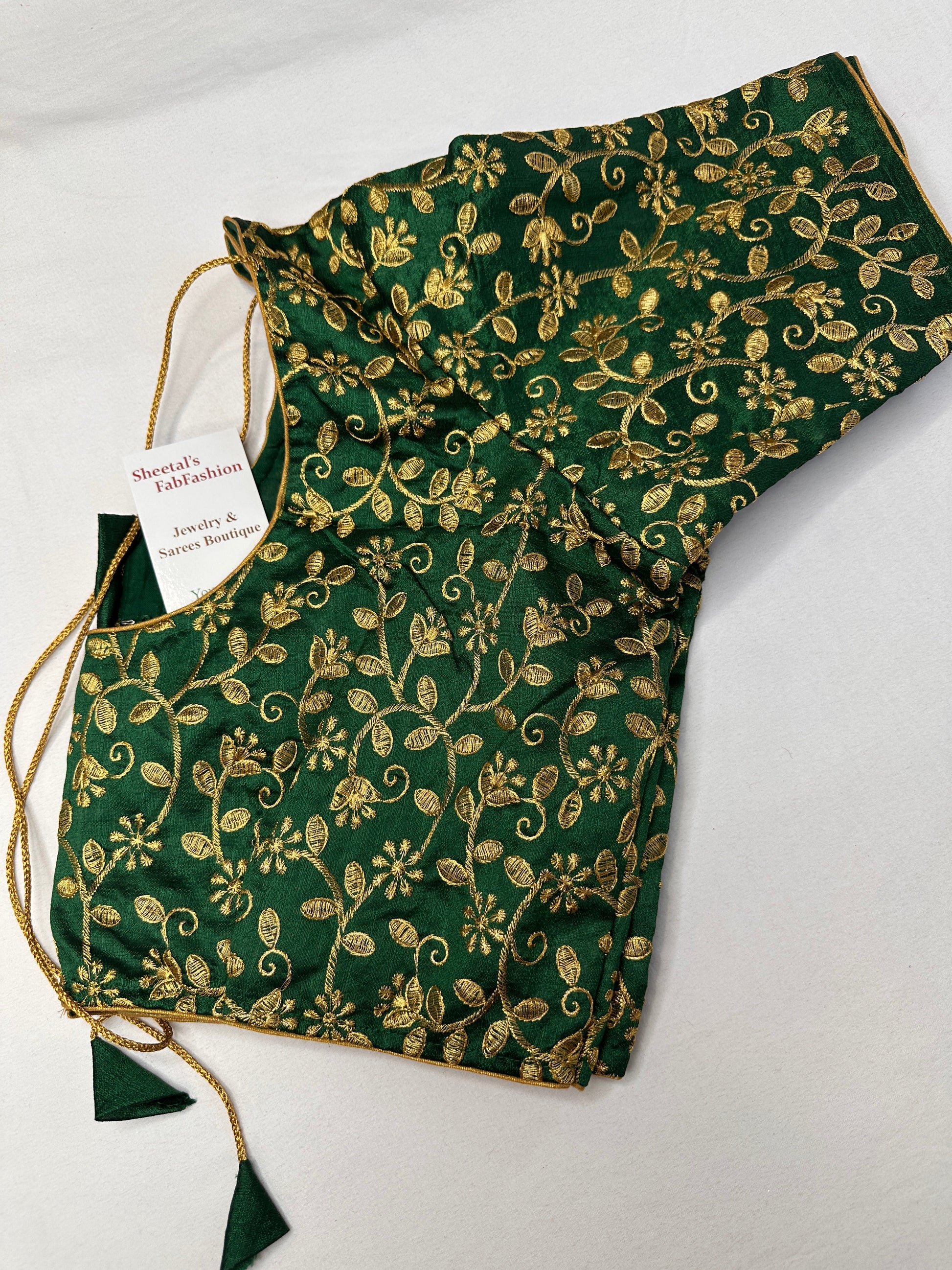 Green Embroidery  Work Blouse