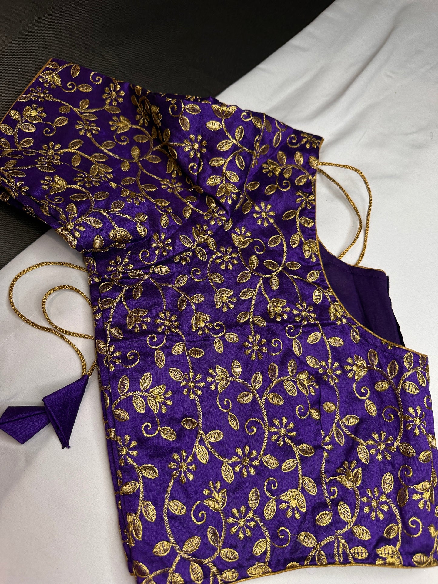 Purple Embroidery  Work Blouse