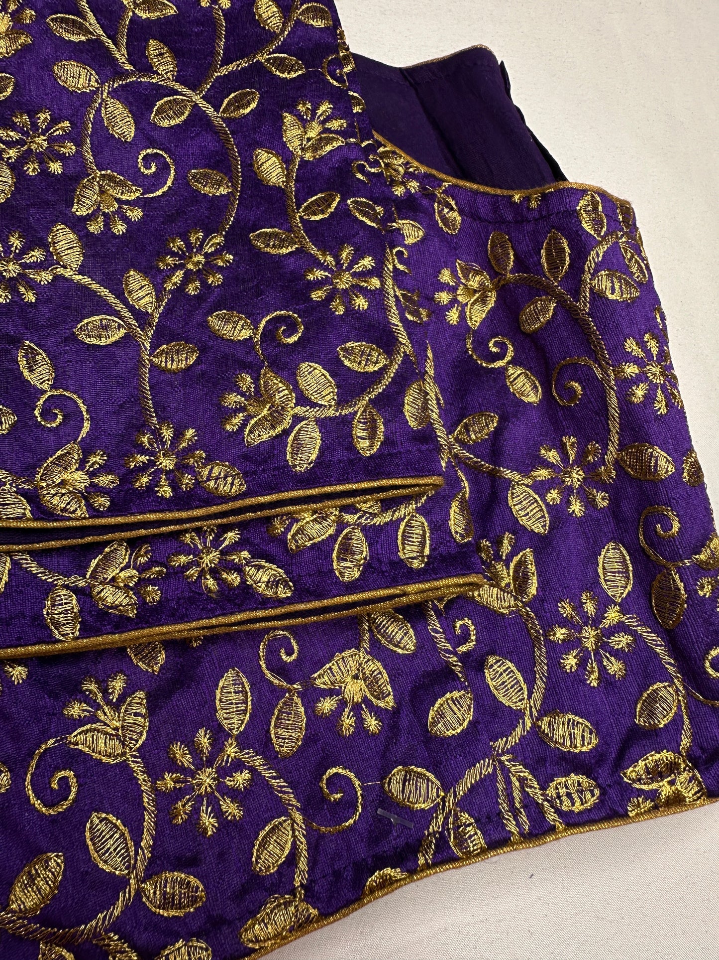 Purple Embroidery  Work Blouse
