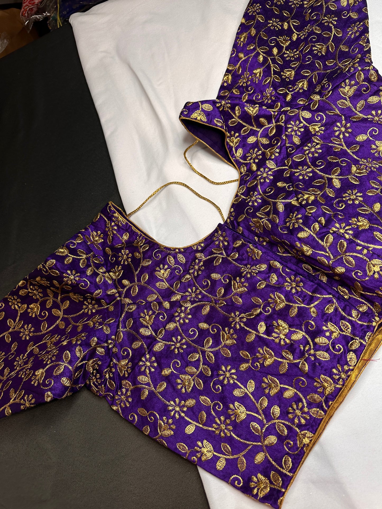 Purple Embroidery  Work Blouse
