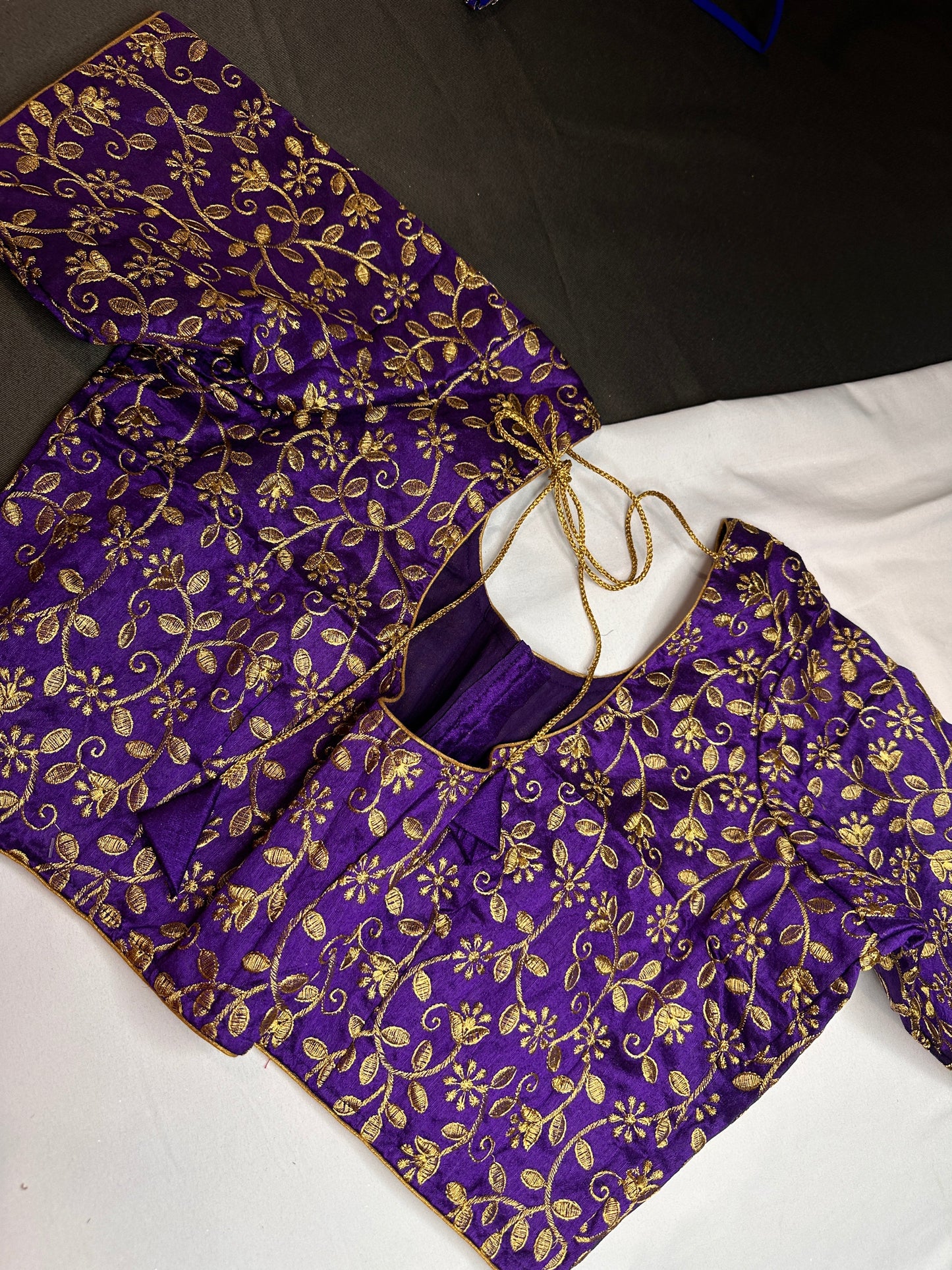 Purple Embroidery  Work Blouse