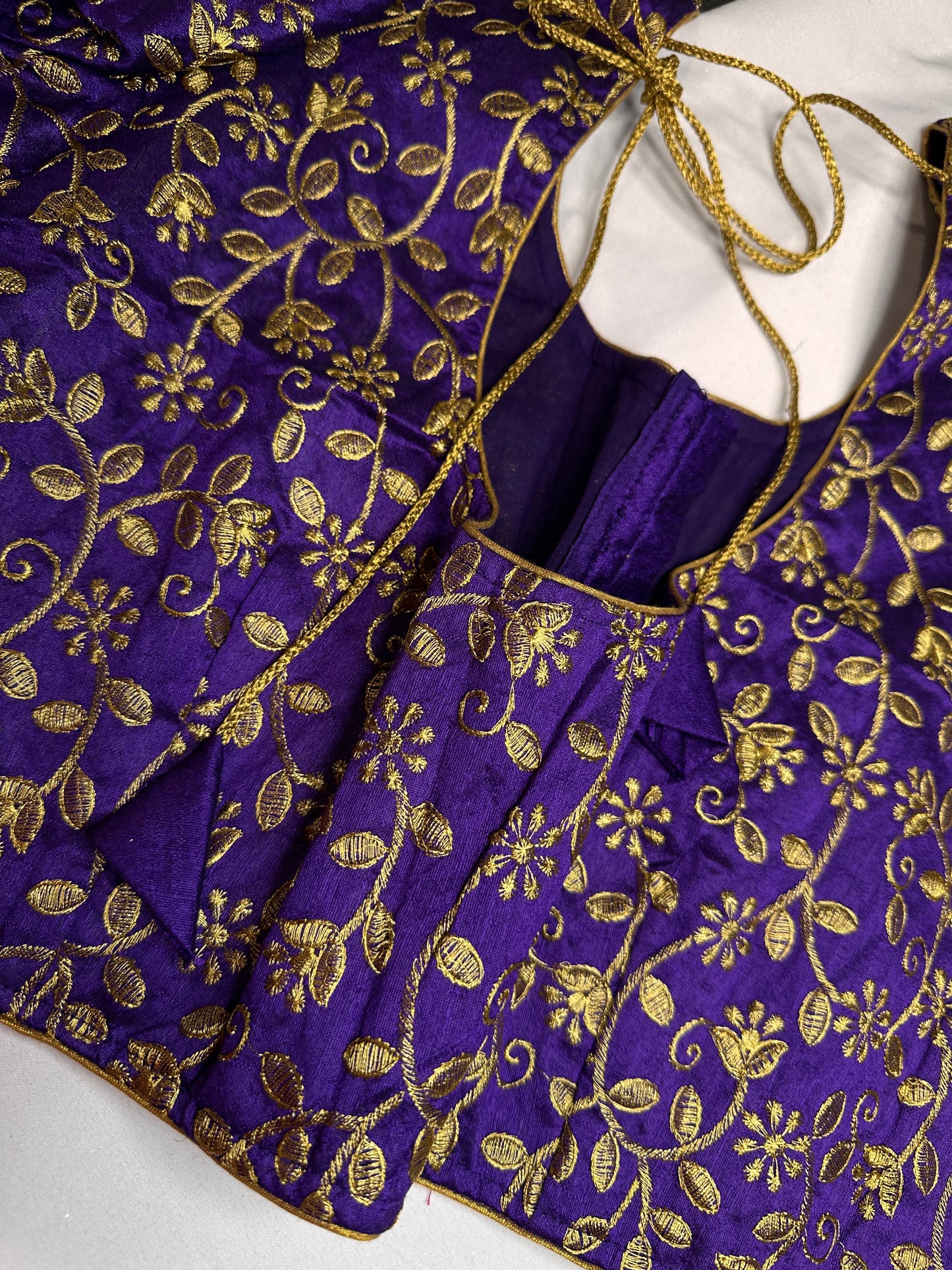 Purple Embroidery  Work Blouse