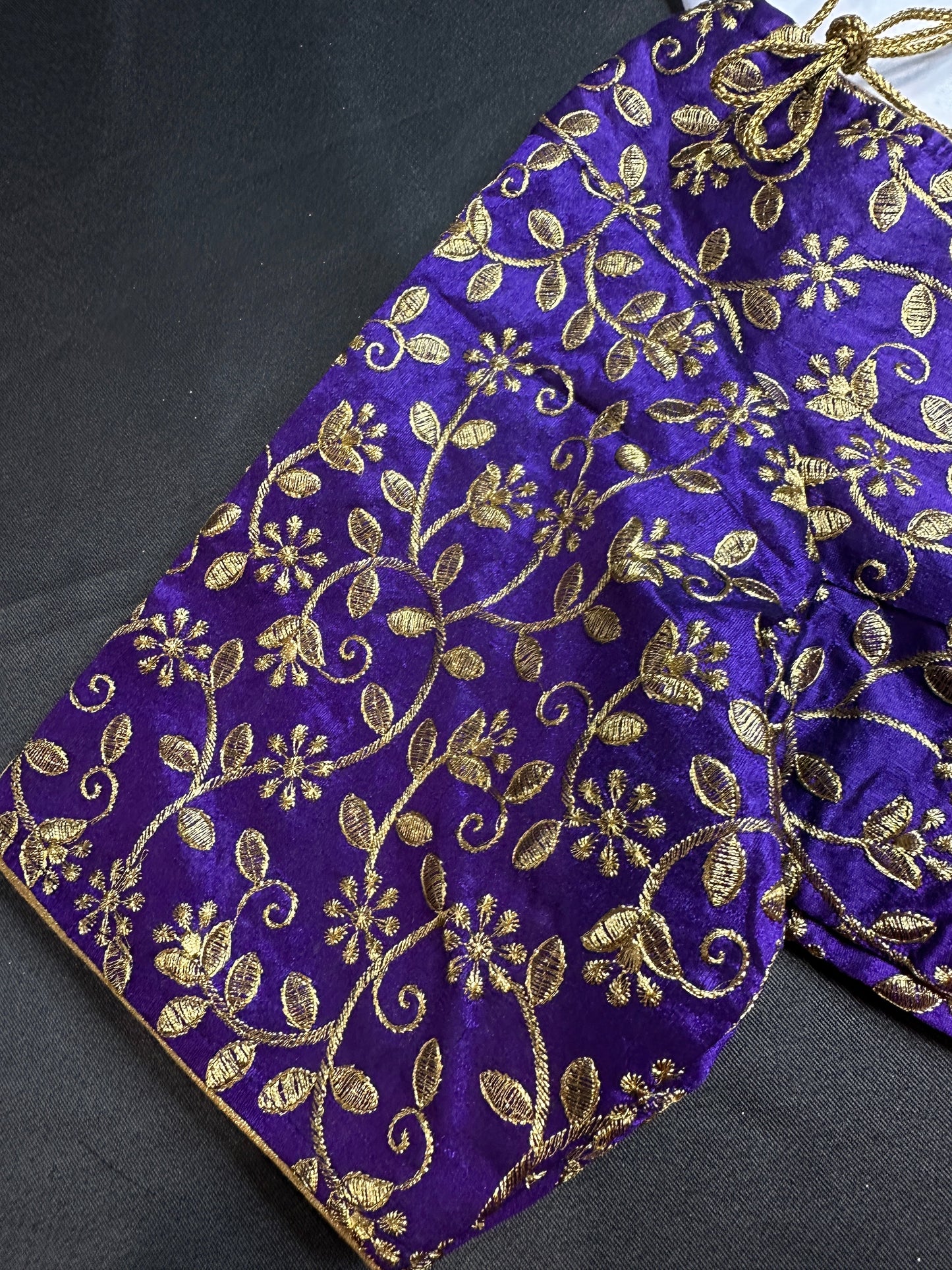Purple Embroidery  Work Blouse